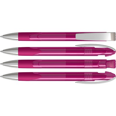 uma® LOOK grip transparent M SI Druckkugelschreiber, magenta