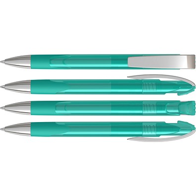uma® LOOK grip transparent M SI Druckkugelschreiber, petrol