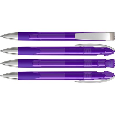 uma® LOOK grip transparent M SI Druckkugelschreiber, violett