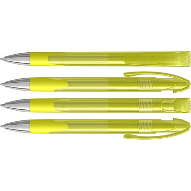 uma® LOOK grip transparent SI Druckkugelschreiber, gelb