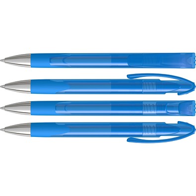 uma® LOOK grip transparent SI Druckkugelschreiber, hellblau