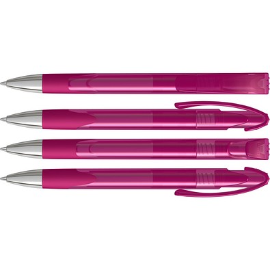 uma® LOOK grip transparent SI Druckkugelschreiber, magenta