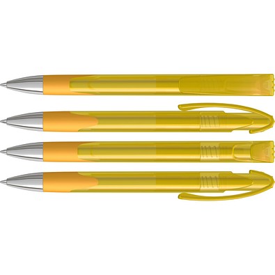 uma® LOOK grip transparent SI Druckkugelschreiber, ocker