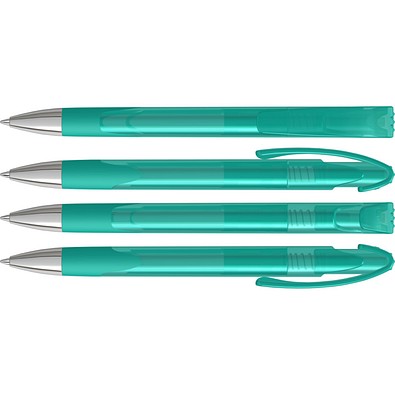 uma® LOOK grip transparent SI Druckkugelschreiber, petrol