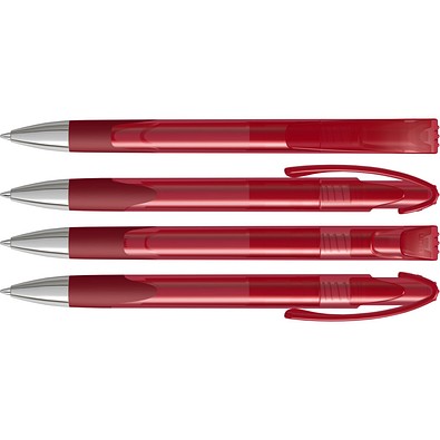 uma® LOOK grip transparent SI Druckkugelschreiber, rot