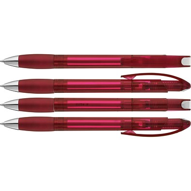 uma® MEMORY transparent SI Druckkugelschreiber, rot
