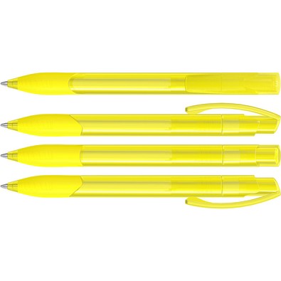 uma® OMEGA grip transparent Druckkugelschreiber, gelb