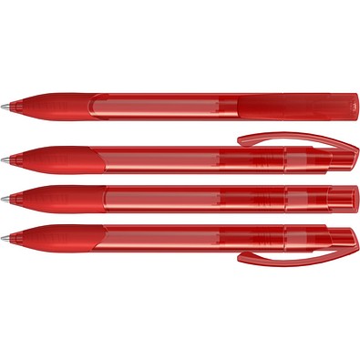 uma® OMEGA grip transparent Druckkugelschreiber, rot