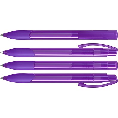 uma® OMEGA grip transparent Druckkugelschreiber, violett