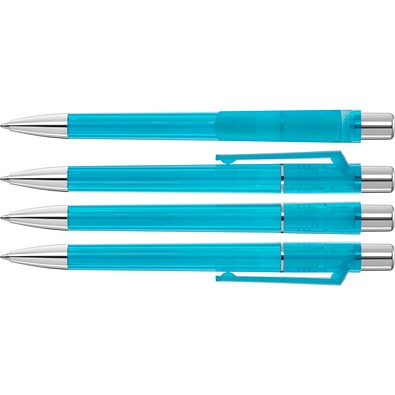 uma® PEPP transparent SI Druckkugelschreiber, hellblau