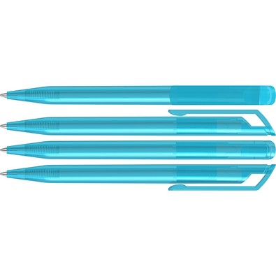 uma® POP transparent Drehkugelschreiber, cyan