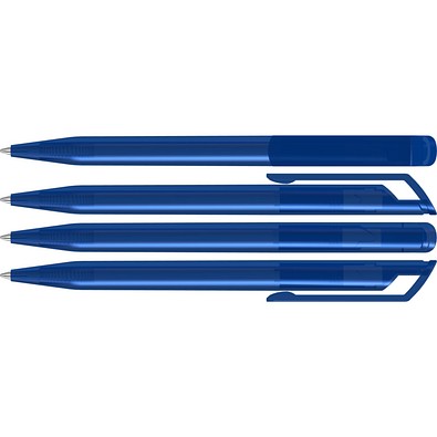 uma® POP transparent Drehkugelschreiber, dunkelblau
