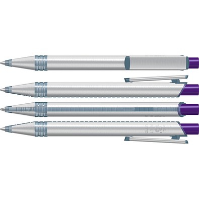 uma® RECYCLED PET PEN ALUMA transparent Druckkugelschreiber, dunkelviolett