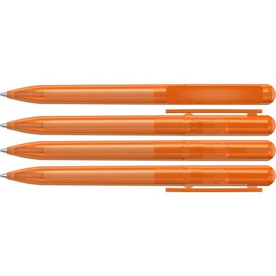 uma® RECYCLED PET PEN CHANGE transparent Drehkugelschreiber, orange