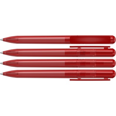 uma® RECYCLED PET PEN CHANGE transparent Drehkugelschreiber, rot