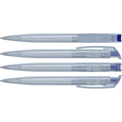 uma® RECYCLED PET PEN transparent SG Druckkugelschreiber, dunkelblau