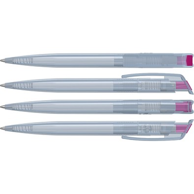 uma® RECYCLED PET PEN transparent SG Druckkugelschreiber, magenta
