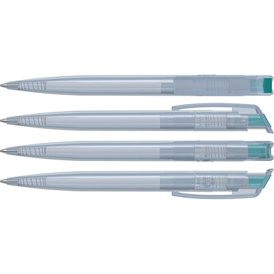 uma® RECYCLED PET PEN transparent SG Druckkugelschreiber, petrol