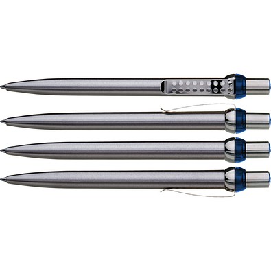 uma® RONDO chrom L Druckkugelschreiber, blau