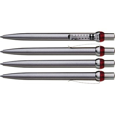 uma® RONDO chrom L Druckkugelschreiber, rot