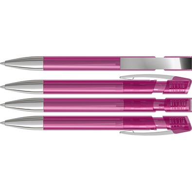 uma® SKY transparent M SI Druckkugelschreiber, magenta