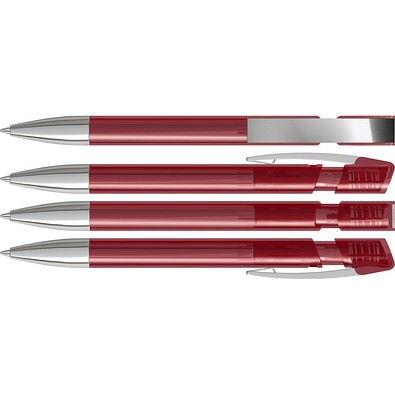 uma® SKY transparent M SI Druckkugelschreiber, rot