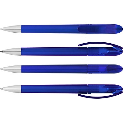 uma® SPOT transparent SI Druckkugelschreiber, dunkelblau