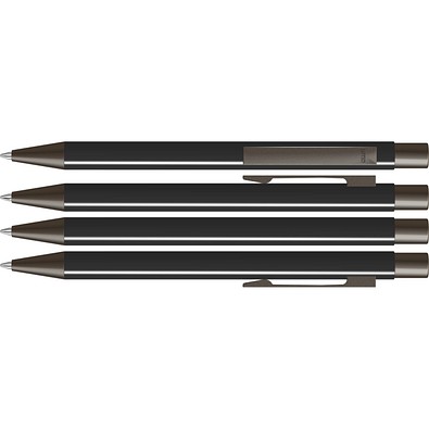 uma® STRAIGHT Druckkugelschreiber, schwarz