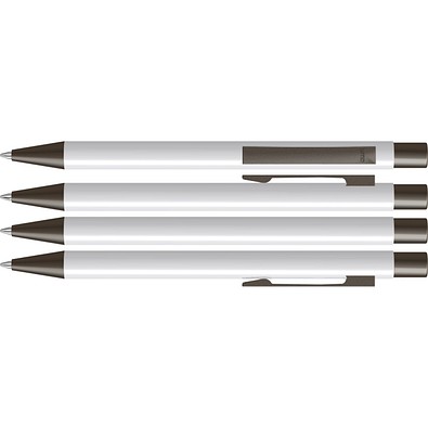 uma® STRAIGHT Druckkugelschreiber, weiss