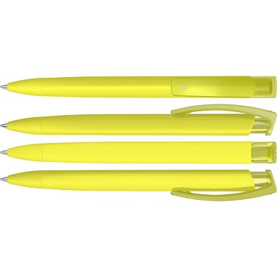 uma® TRINITY K transparent RECY Druckkugelschreiber, gelb