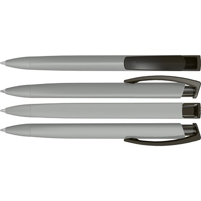 uma® TRINITY K transparent RECY Druckkugelschreiber, grau