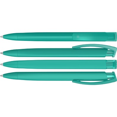 uma® TRINITY K transparent RECY Druckkugelschreiber, petrol