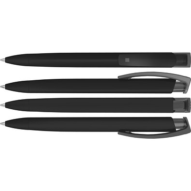 uma® TRINITY K transparent RECY Druckkugelschreiber, schwarz