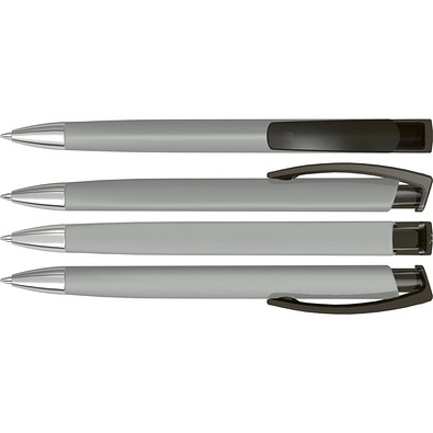 uma® TRINITY K transparent SI RECY Druckkugelschreiber, grau