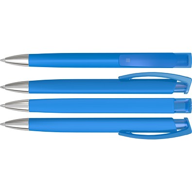 uma® TRINITY K transparent SI RECY Druckkugelschreiber, hellblau