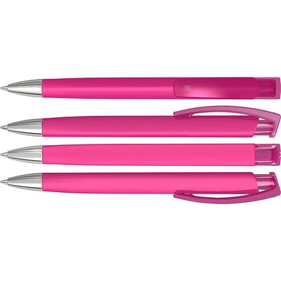 uma® TRINITY K transparent SI RECY Druckkugelschreiber, magenta