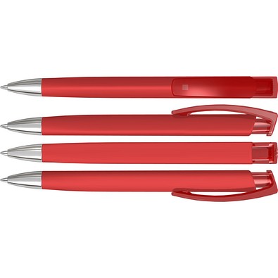 uma® TRINITY K transparent SI RECY Druckkugelschreiber, rot