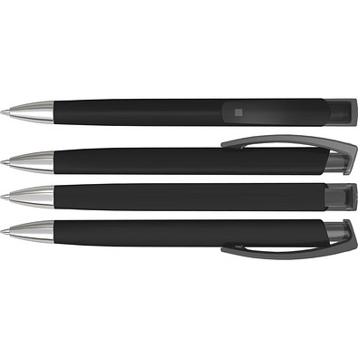 uma® TRINITY K transparent SI RECY Druckkugelschreiber, schwarz