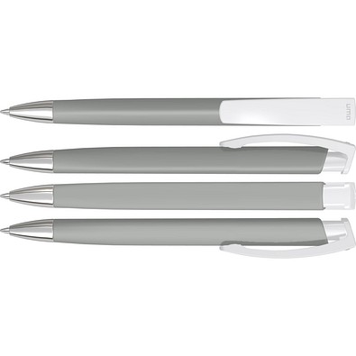 uma® TRINITY KG SI GUM Druckkugelschreiber, grau