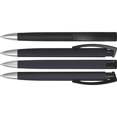 uma® TRINITY SI GUM Druckkugelschreiber, schwarz