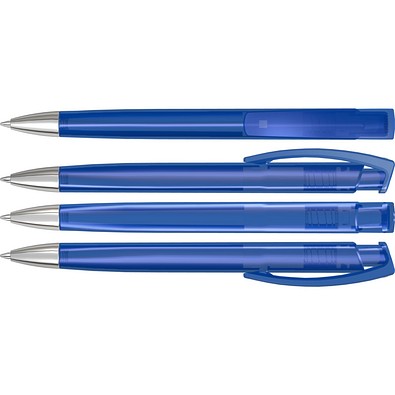 uma® TRINITY transparent SI Druckkugelschreiber, dunkelblau