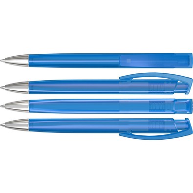 uma® TRINITY transparent SI Druckkugelschreiber, hellblau