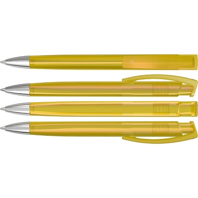 uma® TRINITY transparent SI Druckkugelschreiber, ocker