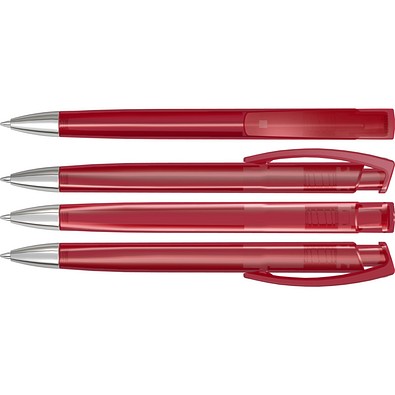 uma® TRINITY transparent SI Druckkugelschreiber, rot