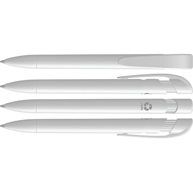 uma® YES RECY Druckkugelschreiber, weiss