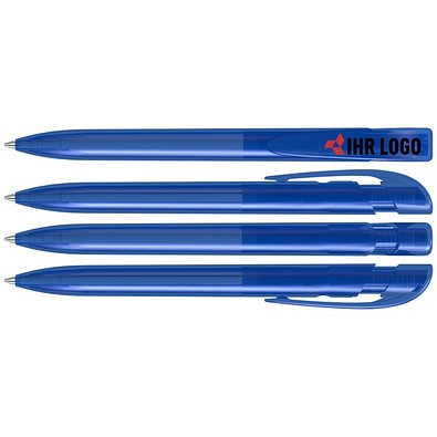 uma® YES transparent Druckkugelschreiber, dunkelblau