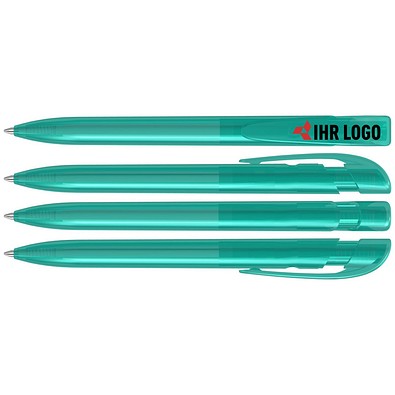 uma® YES transparent Druckkugelschreiber, petrol