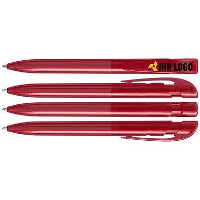 uma® YES transparent Druckkugelschreiber, rot