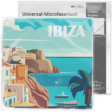 Universal-Microfasertuch 30x30 cm, weiss / individuell