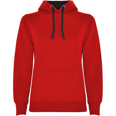 Urban Kapuzenpullover für Damen, rot/schwarz, S